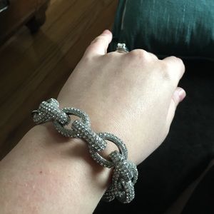 Stone encrusted chain link bracelet