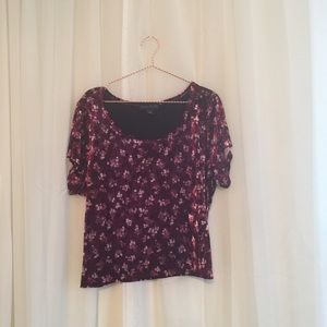 Velvet floral crop top