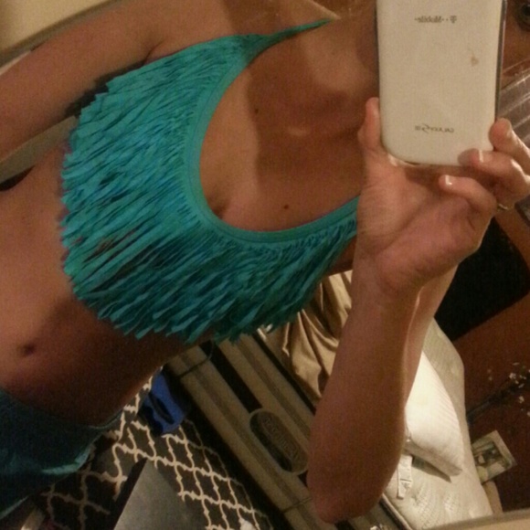 Fringe swimsuit top