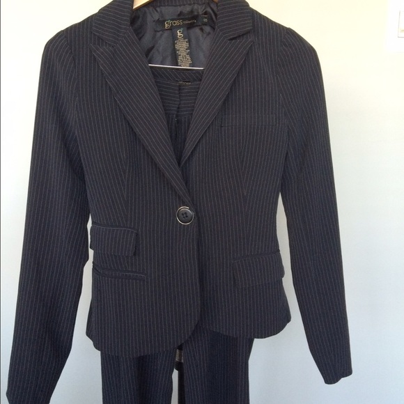 Black pin stripe suit