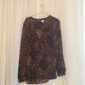 Leopard print chiffon tunic