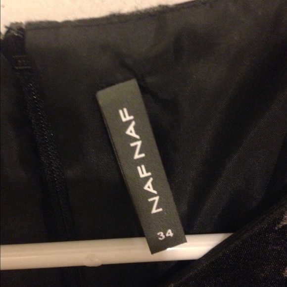 Black and Grey Peplum Top Naf Naf - Picture 3 of 4