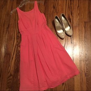 JCrew coral seersucker dress size 2