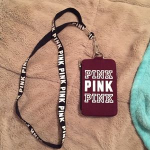 NEW pink wallet & lanyard