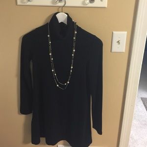 Black Turtle Neck Long Sleeve Dress