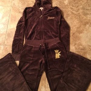Juicy Couture velour chocolate brown jump suit