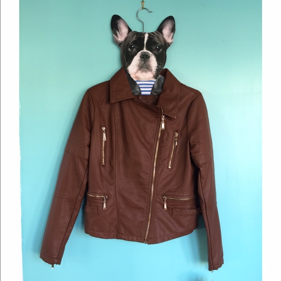 Brown Pleather Jacket - Picture 1 of 4