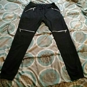 Black Moto Style Joggers