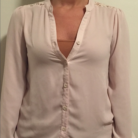 Baby pink chiffon lace top
