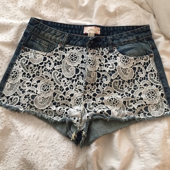Pants - Crochet denim shorts