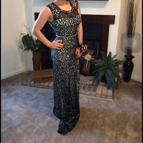 sequin hearts prom dress