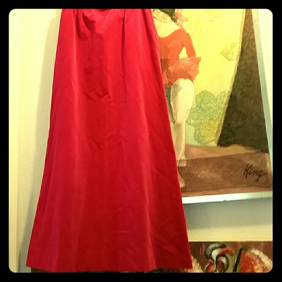 Raspberry Velvet Vintage Nelly DeGrab Maxi Skirt