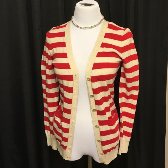 Red striped cardigan - Picture 1 of 4