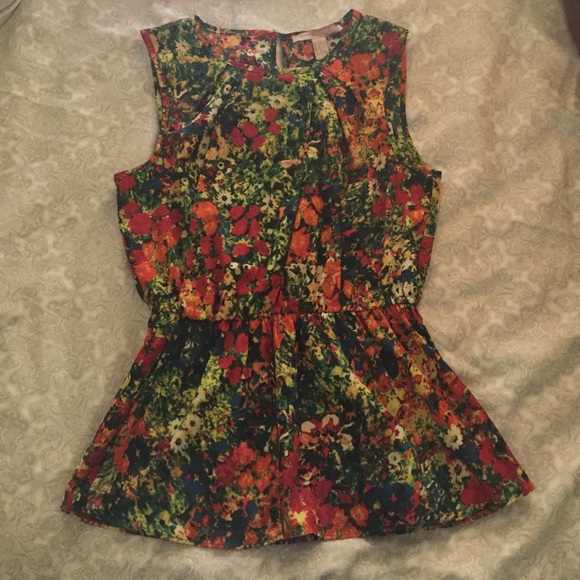 F21 floral peplum top
