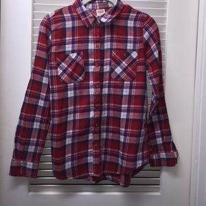 Plaid button down 100% cotton
