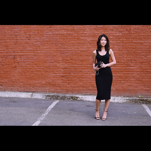 Black tank top midi dress