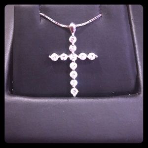 Diamond cross pendant with chain