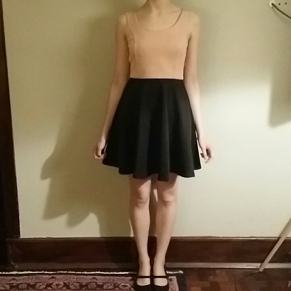 Pink and black dress with bow