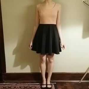 Pink and black dress with bow