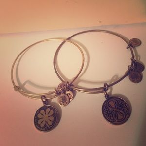 Two Alex and Ani gold bracelets
