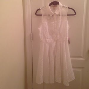 Forever 21 contemp. white button down skater dress