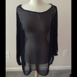 Black sheer blouse