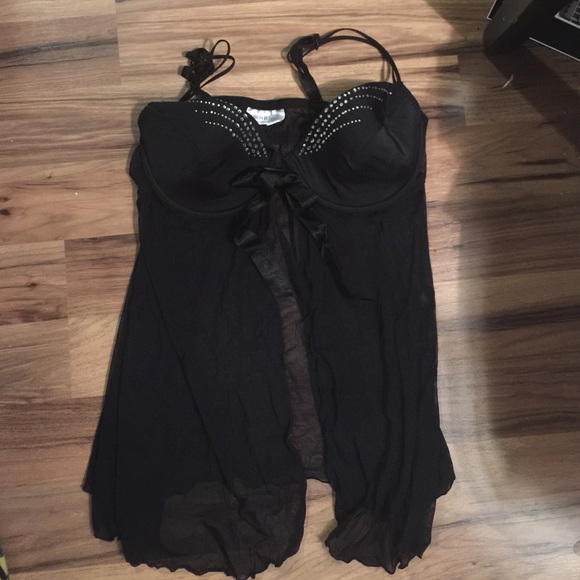 Fashion Bug Other - Sexy black nightie w rhinestones