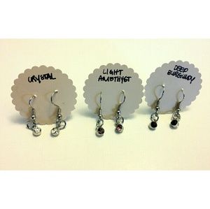 BUNDLE SET-- Purples Glass Gem Earrings