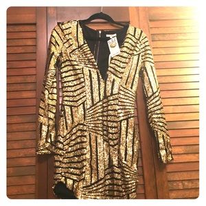 Sexy black and gold all sequin dress!