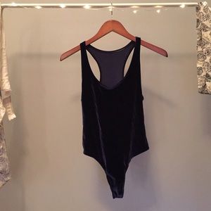 Navy Blue Velvet Onesie