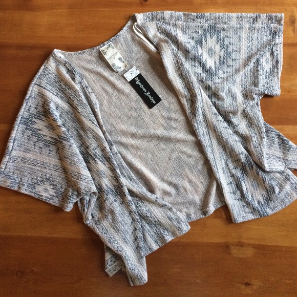 Blu Pepper Sweaters - Blu Pepper Aztec Drape Shawl