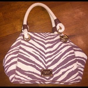 MICHAEL KORS Canvas Brown Zebra Print Purse