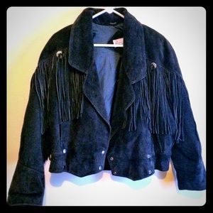 Amazing boho vintage suede leather FRINGE jacket