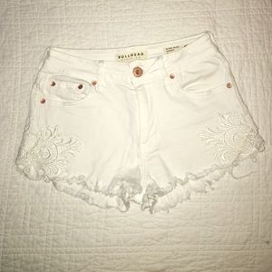 Bullhead white high rise shorts