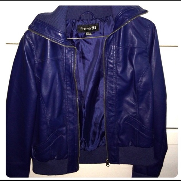 Blue leather jacket & Purple Flannel 💜