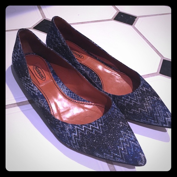Missoni Navy Chevron Flats