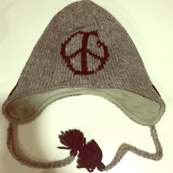 LF stores knitted peace hat beanie
