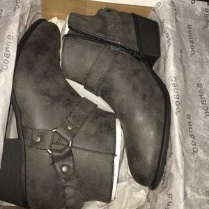Grey/black booties