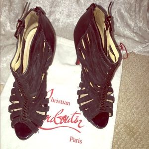 Christian Louboutin black strap heels size 38