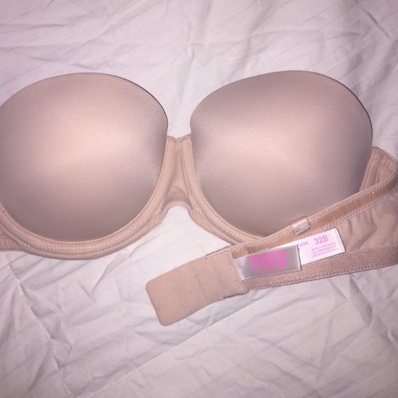 ✨Strapless, Tan, VS PINK Push up bra✨