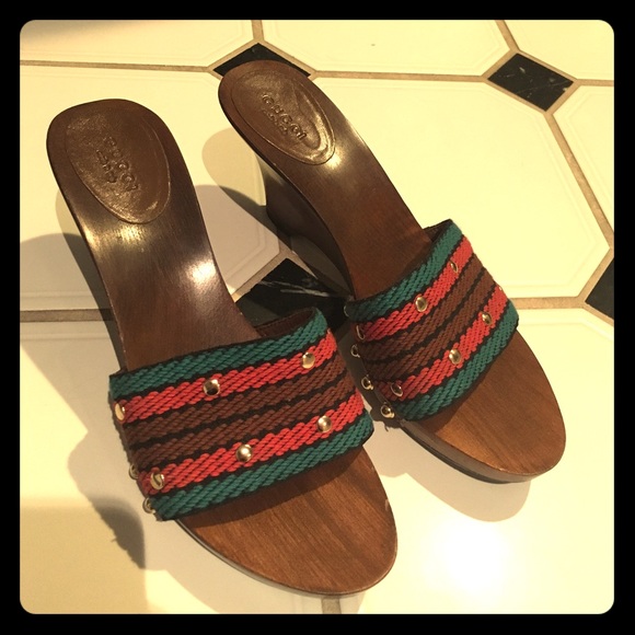 Gucci wooden mules