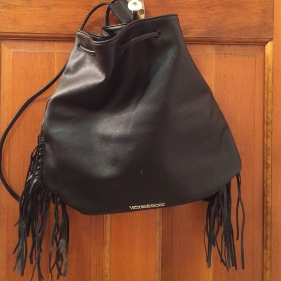 Victoria's Secret black leather backpack