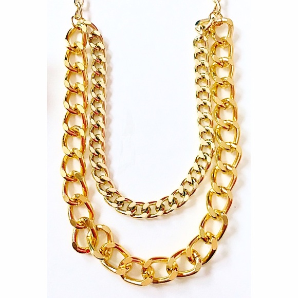 Double Textured Chain Necklace - Picture 2 of 2