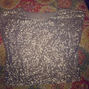 Two toned sequined top