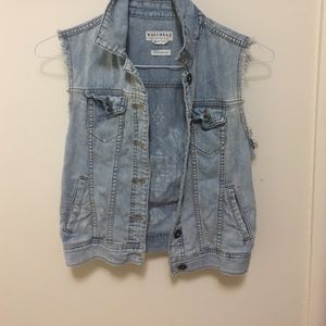 tribal denim vest