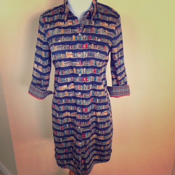 Sz MED Tommy H librarian shirt dress