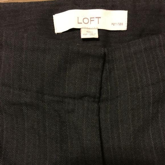 Loft Marisa Pants Dark Grey & Tan Pinstripe - Picture 3 of 4