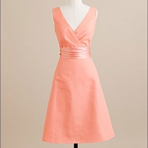 J. Crew Cotton Cady Serena Dress in coral