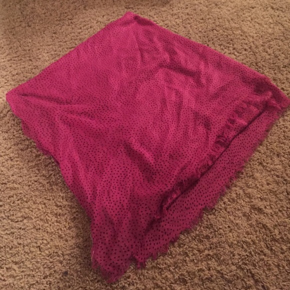 Pink spotted square scarf