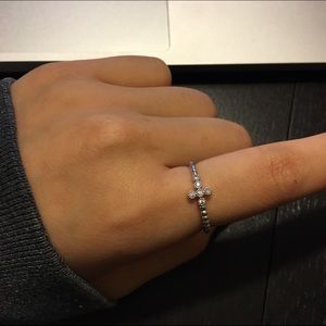 Cross Ring Silver Plated